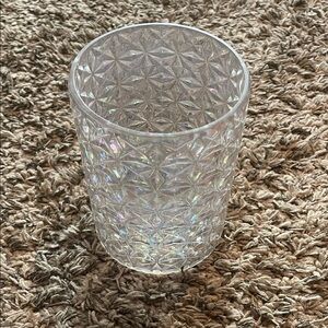 iridescent glass candle holder holds Bath and body Works or Yankee candle